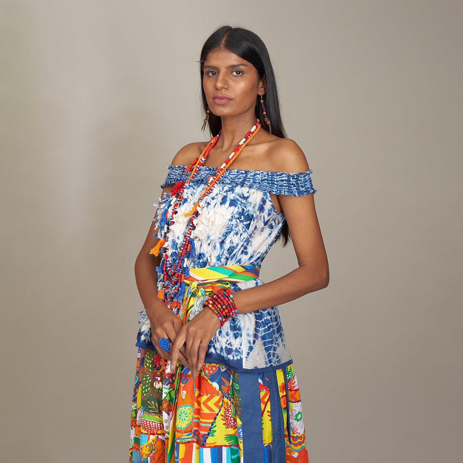 Kamila Wrap Jungle Patchwork Skirt