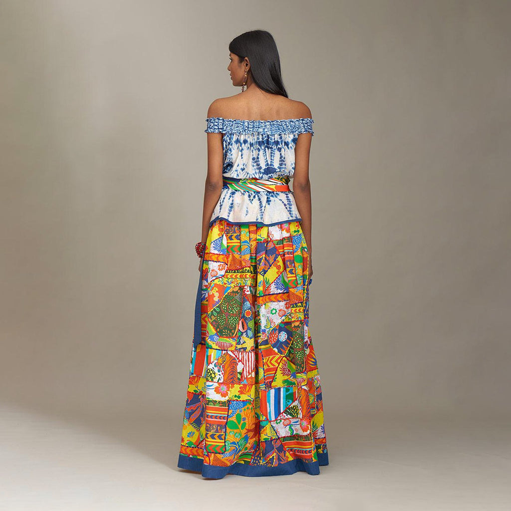Kamila Wrap Jungle Patchwork Skirt