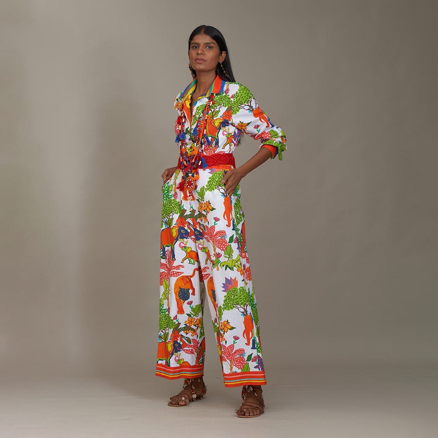 Kayla Cargo Workall Jumpsuit Jungle Trail