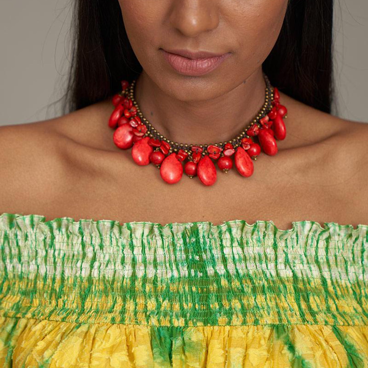 Lilliana Sundress Off Shoulder Dress Shibori Multicolor