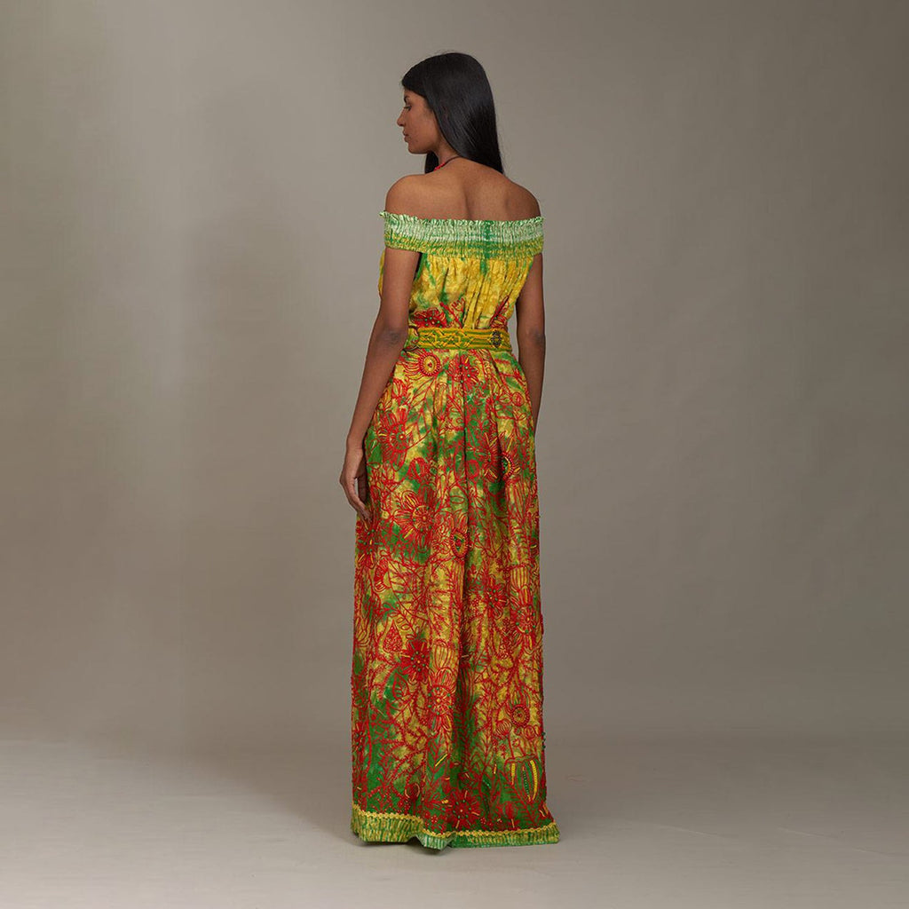 Lilliana Sundress Off Shoulder Dress Shibori Multicolor