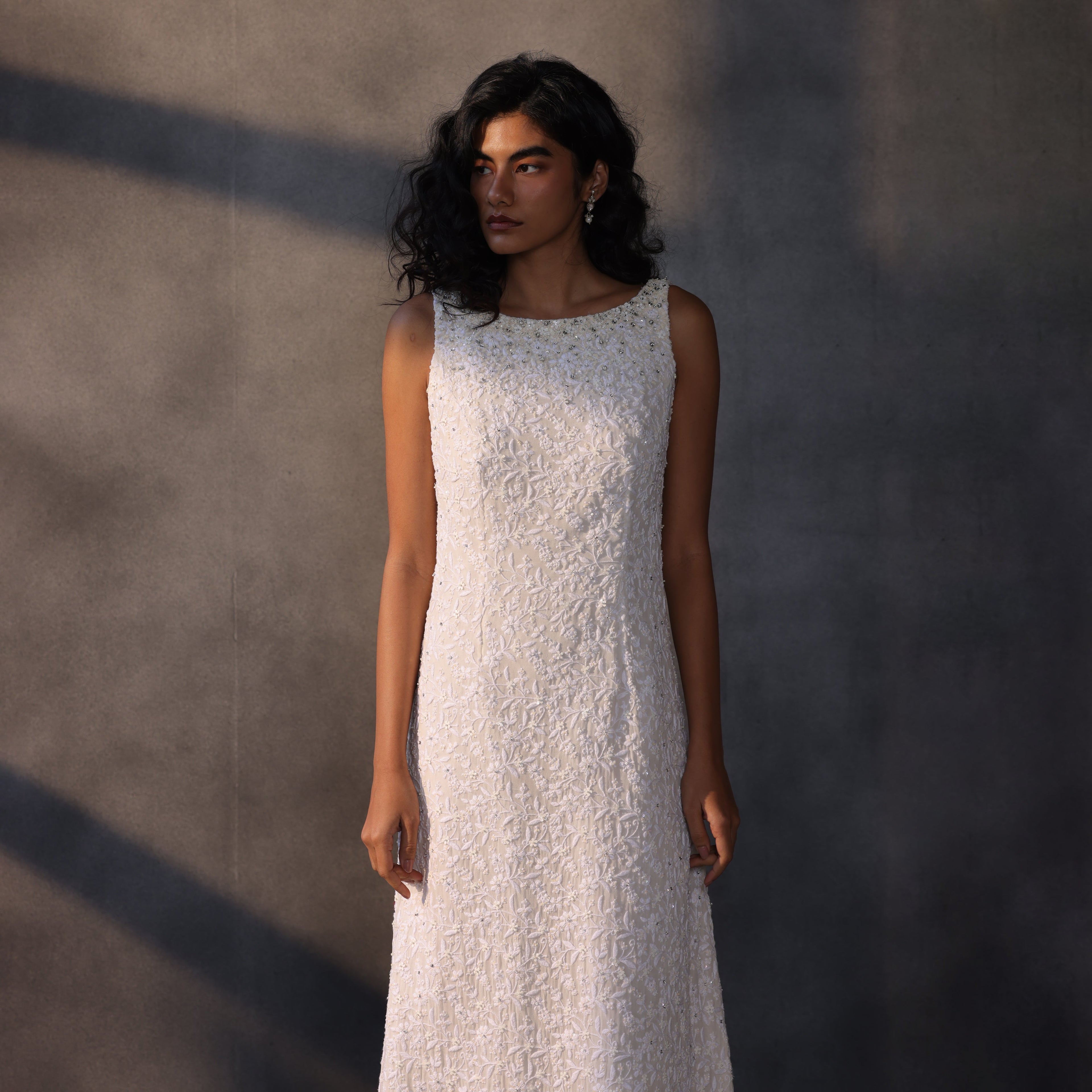 Ivory Radiance – Embroidered Chikankari Masterpiece