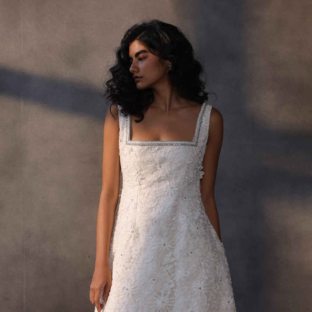 Seraphic Bloom – Appliqué Lace Gown