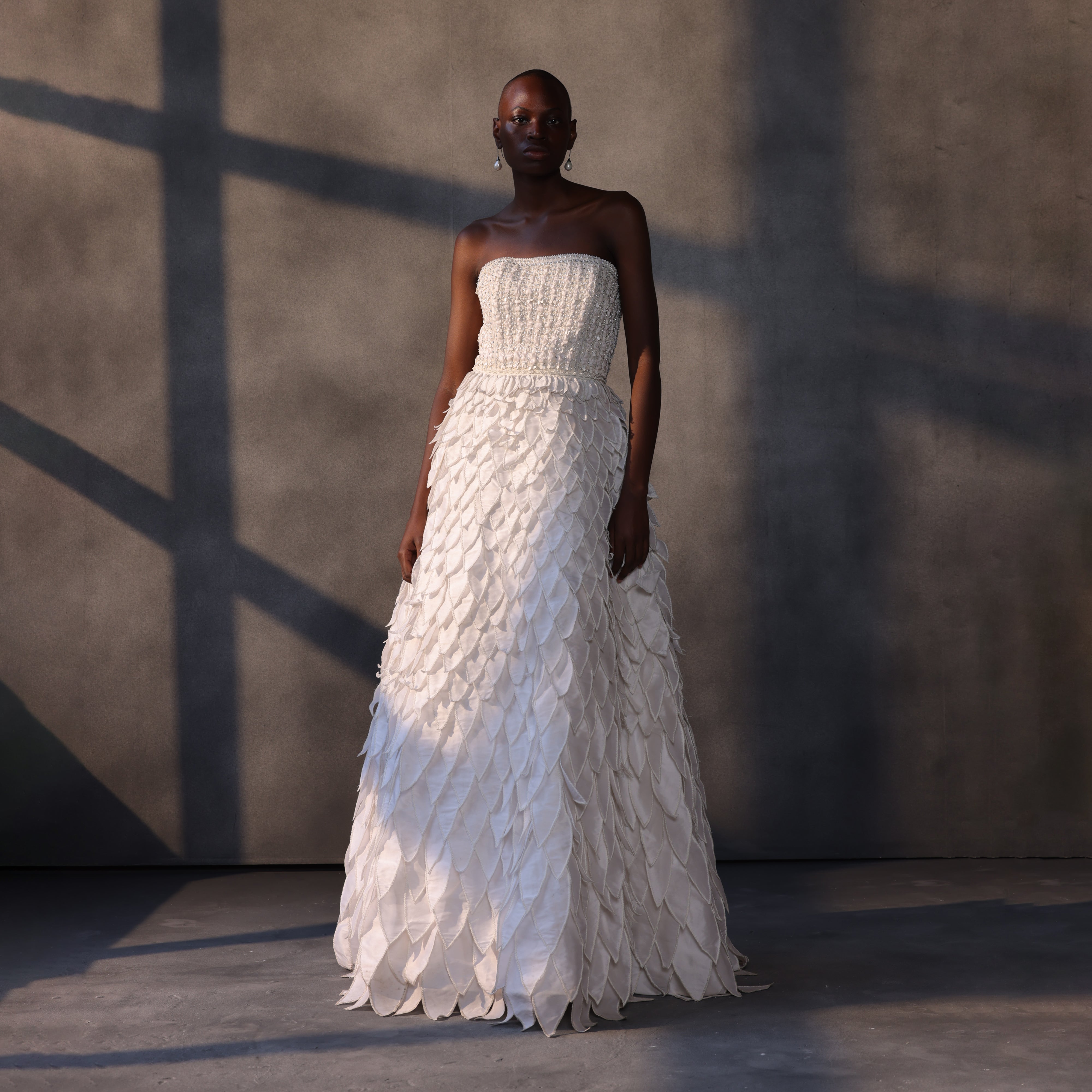 Celestial Bloom – Sculpted Taffeta Gown