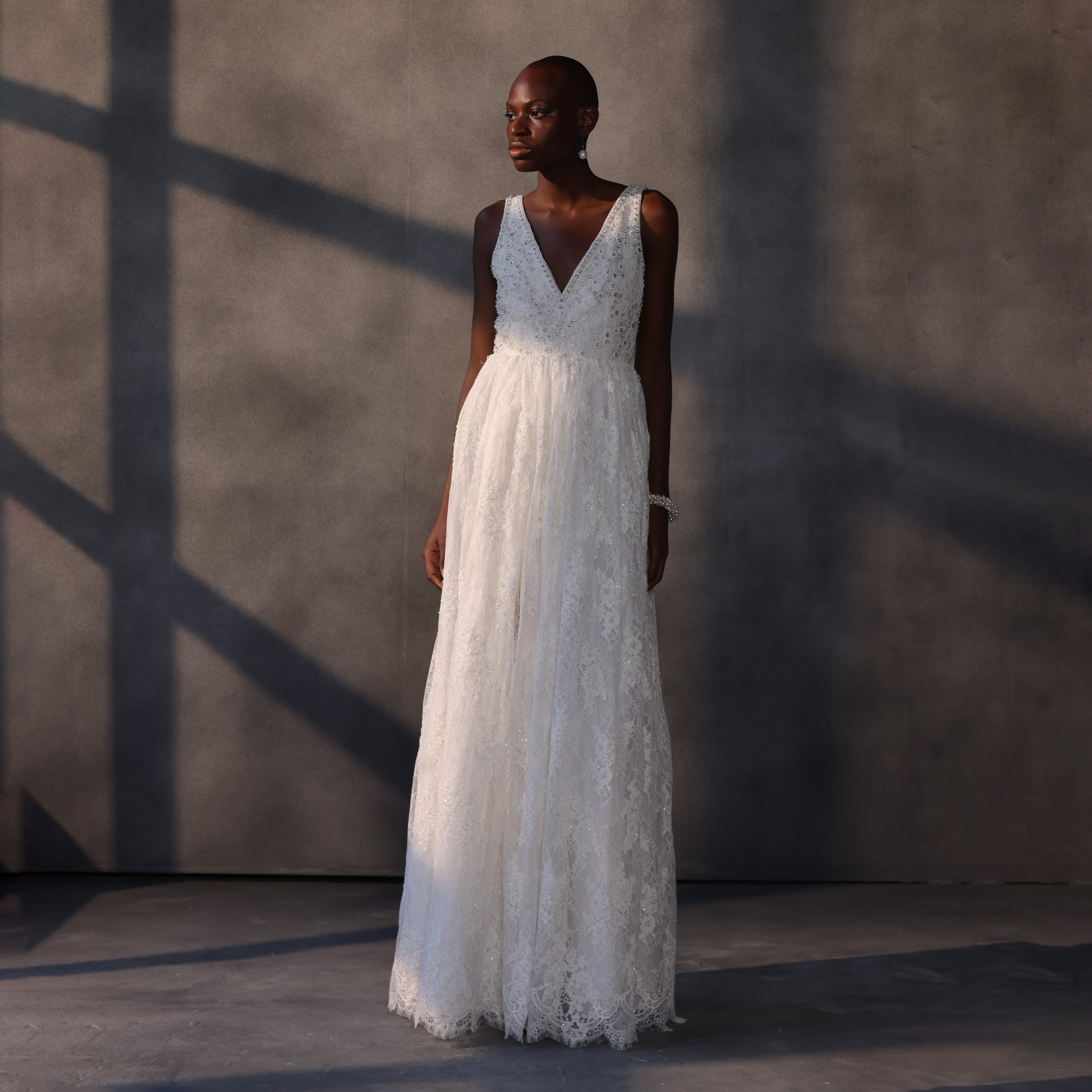 Aurora Mystique – Chantilly Lace Crystal Gown