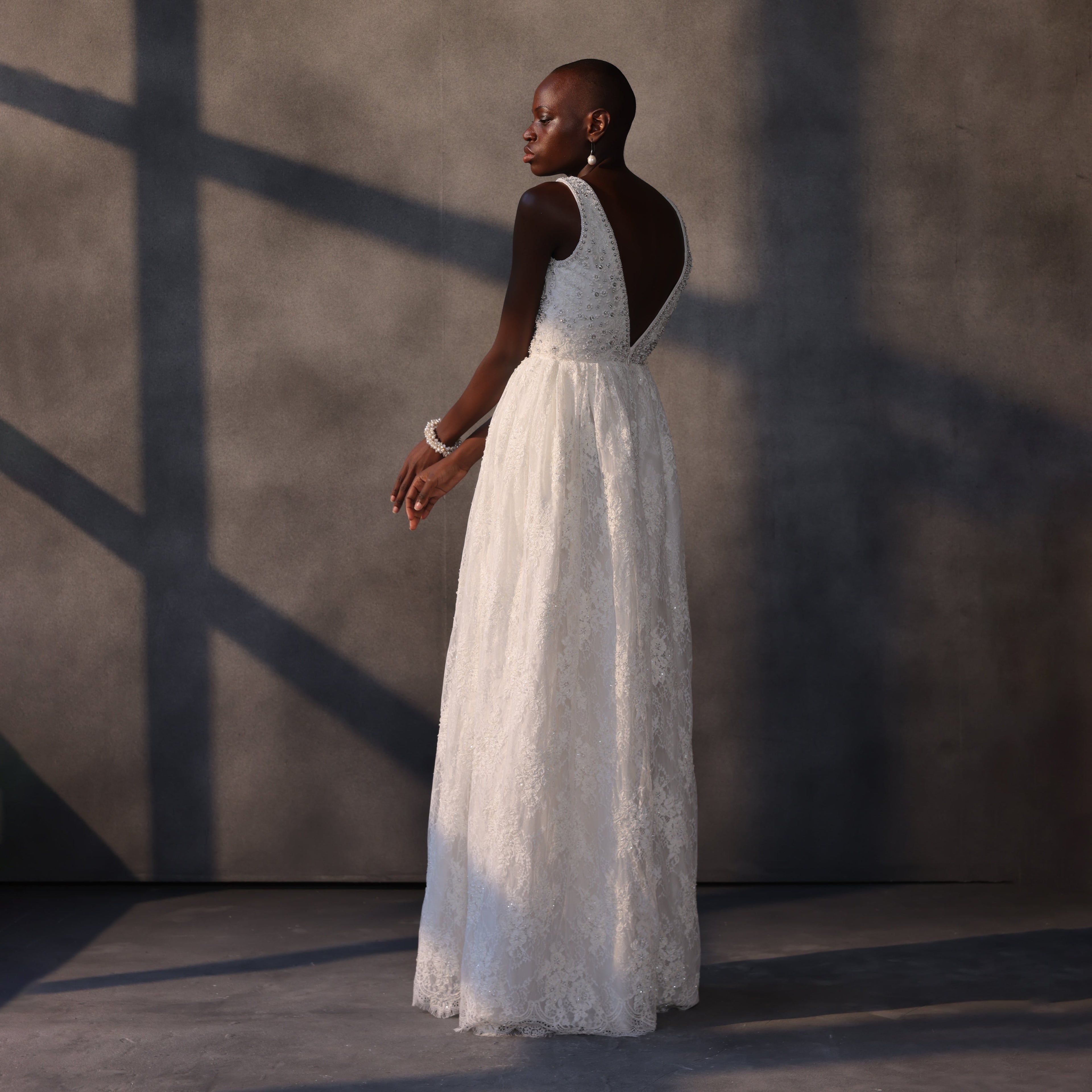 Aurora Mystique – Chantilly Lace Crystal Gown