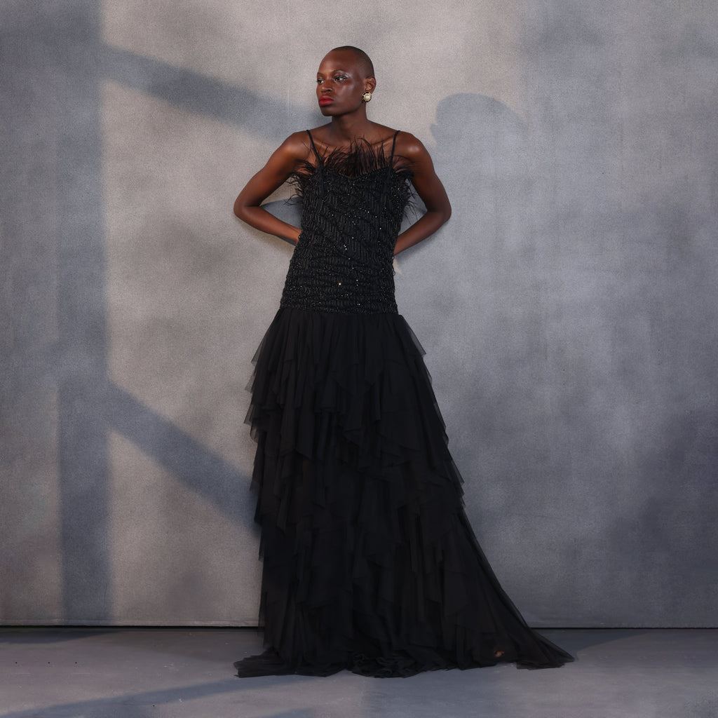Raven’s Lament – Beaded Corset Gown