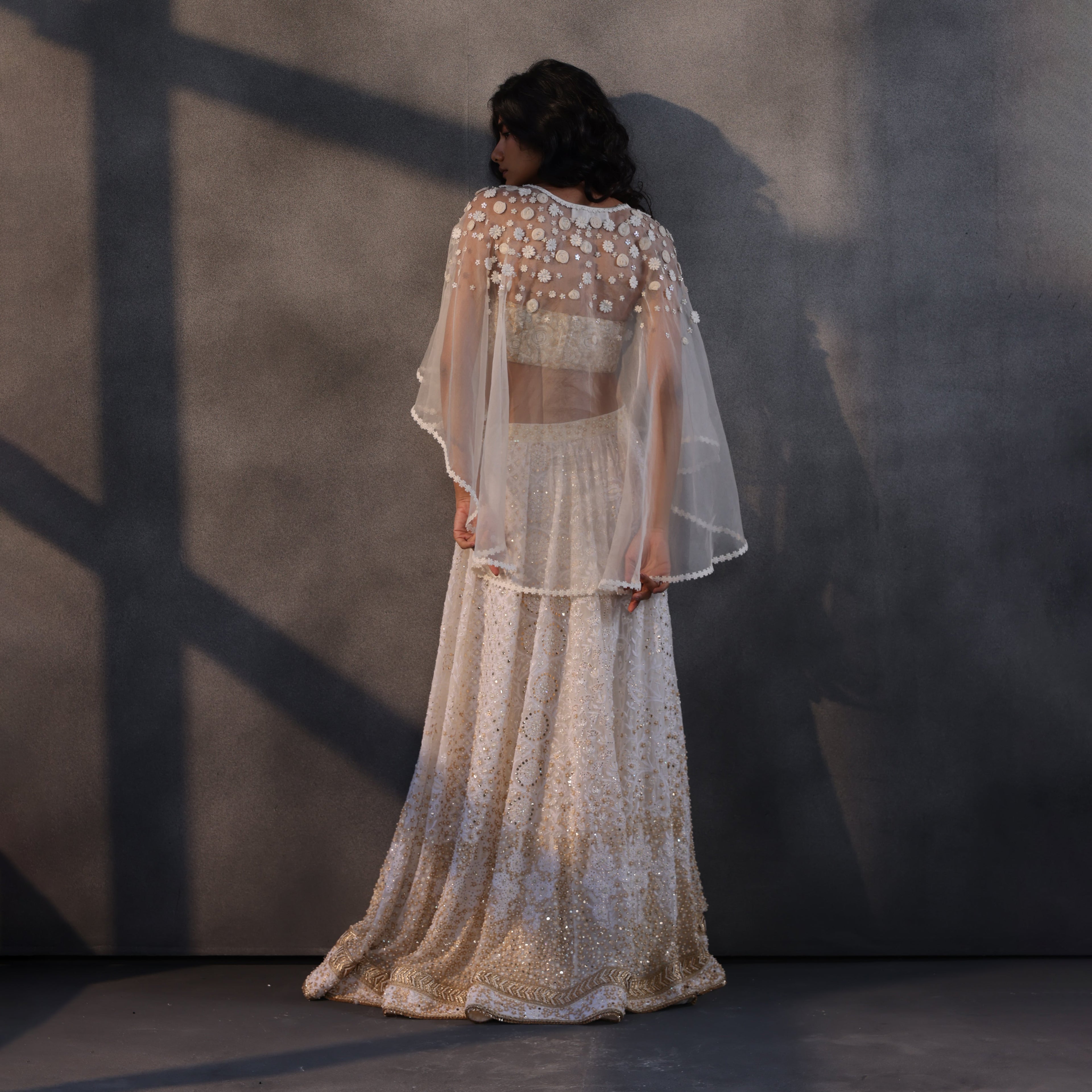 Cloudburst Symphony – Off White Chikankari Masterpiece