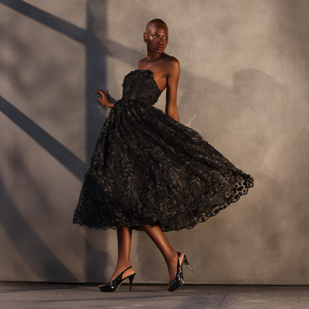 Eclipse Bloom – Corset Lace Dress