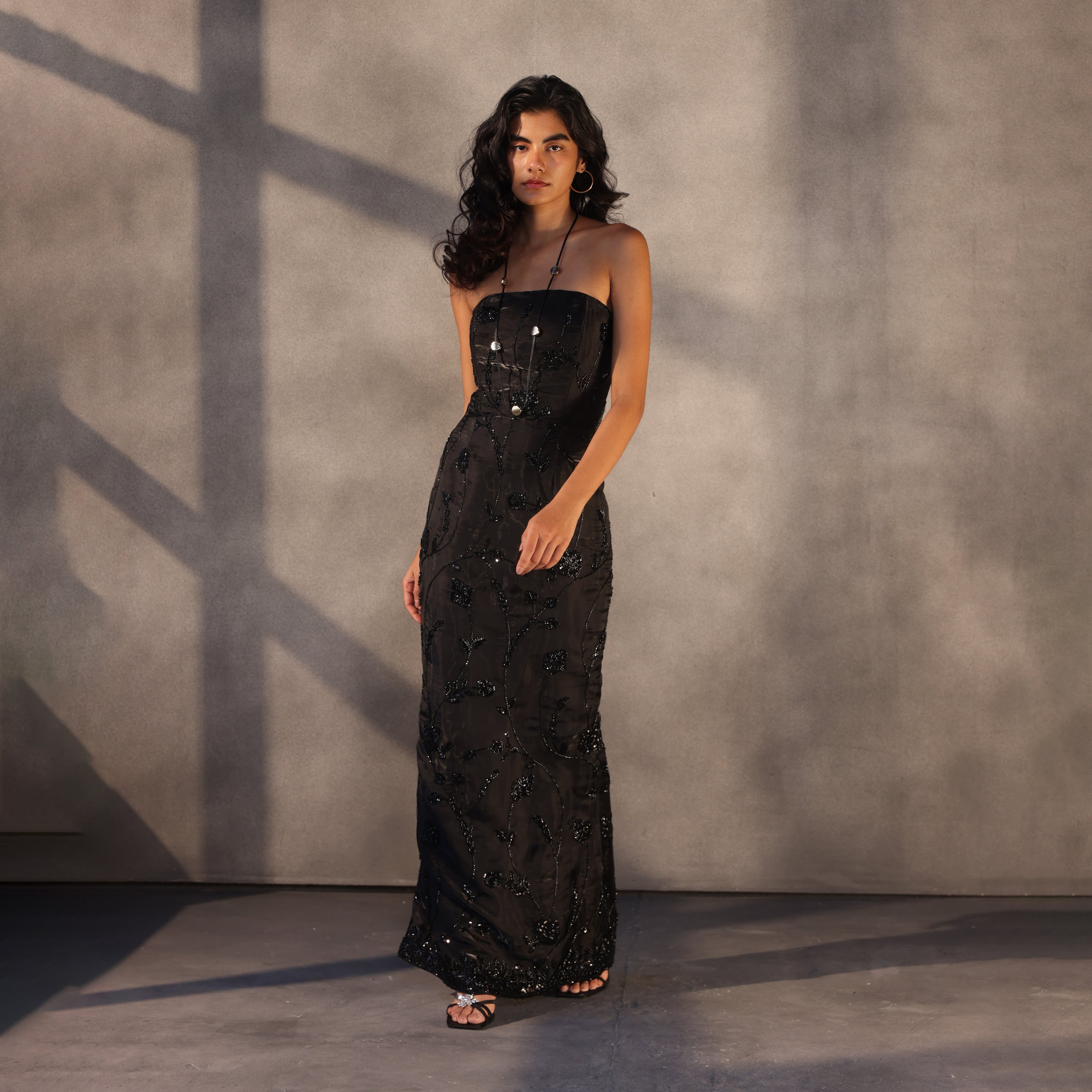 Onyx Reverie – Beaded Corset Gown