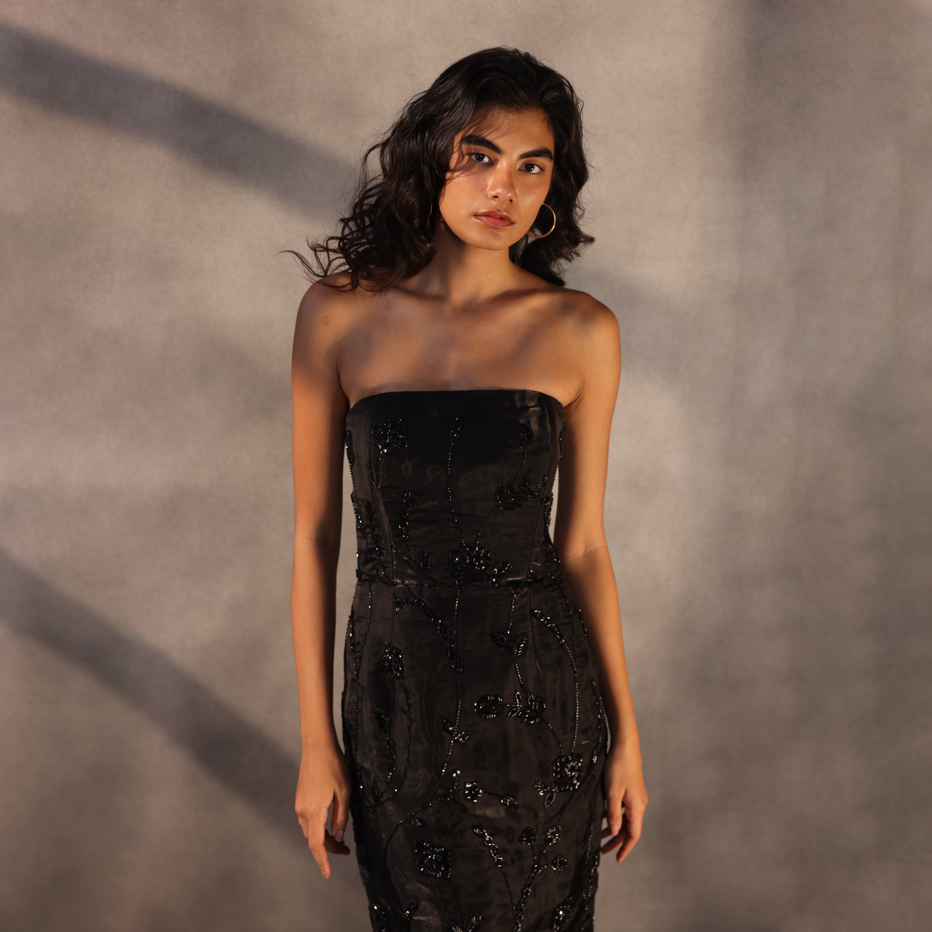 Onyx Reverie – Beaded Corset Gown