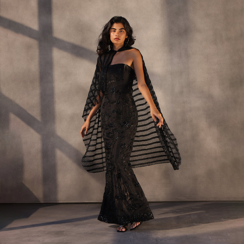 Onyx Reverie – Beaded Corset Gown