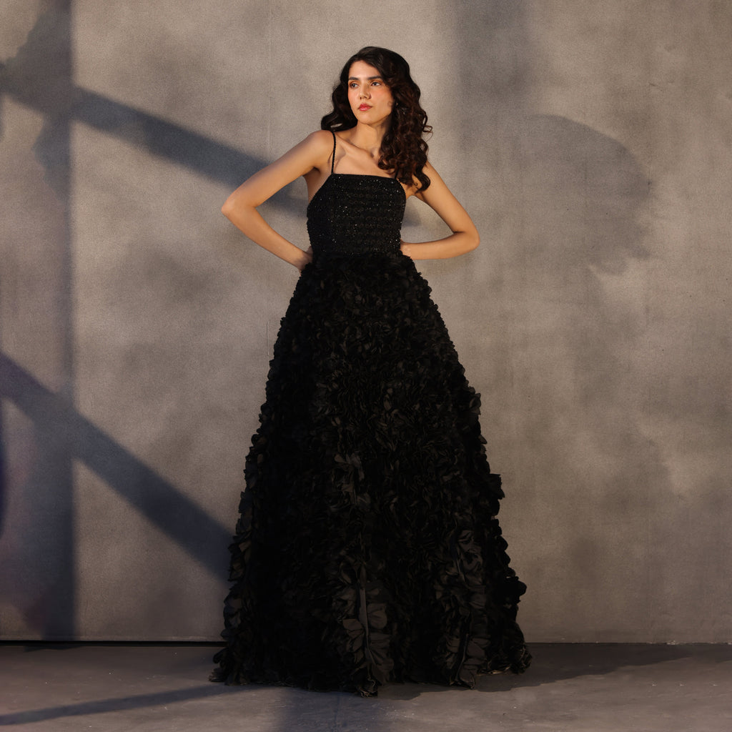 Eclipse Ascend – Handcrafted Floral Corset Dress