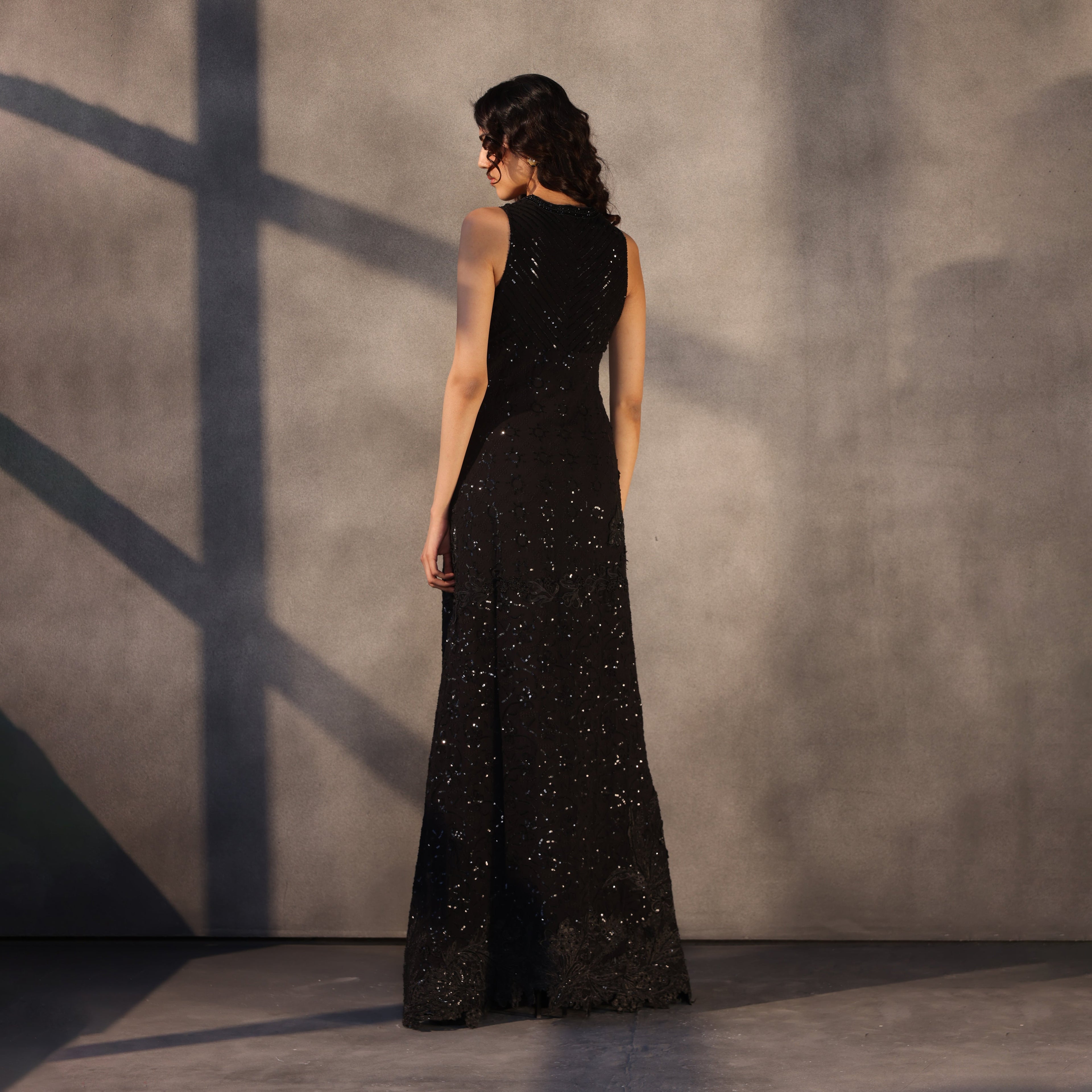 Eclipse of Echoes – Chikankari Embroidered Gown