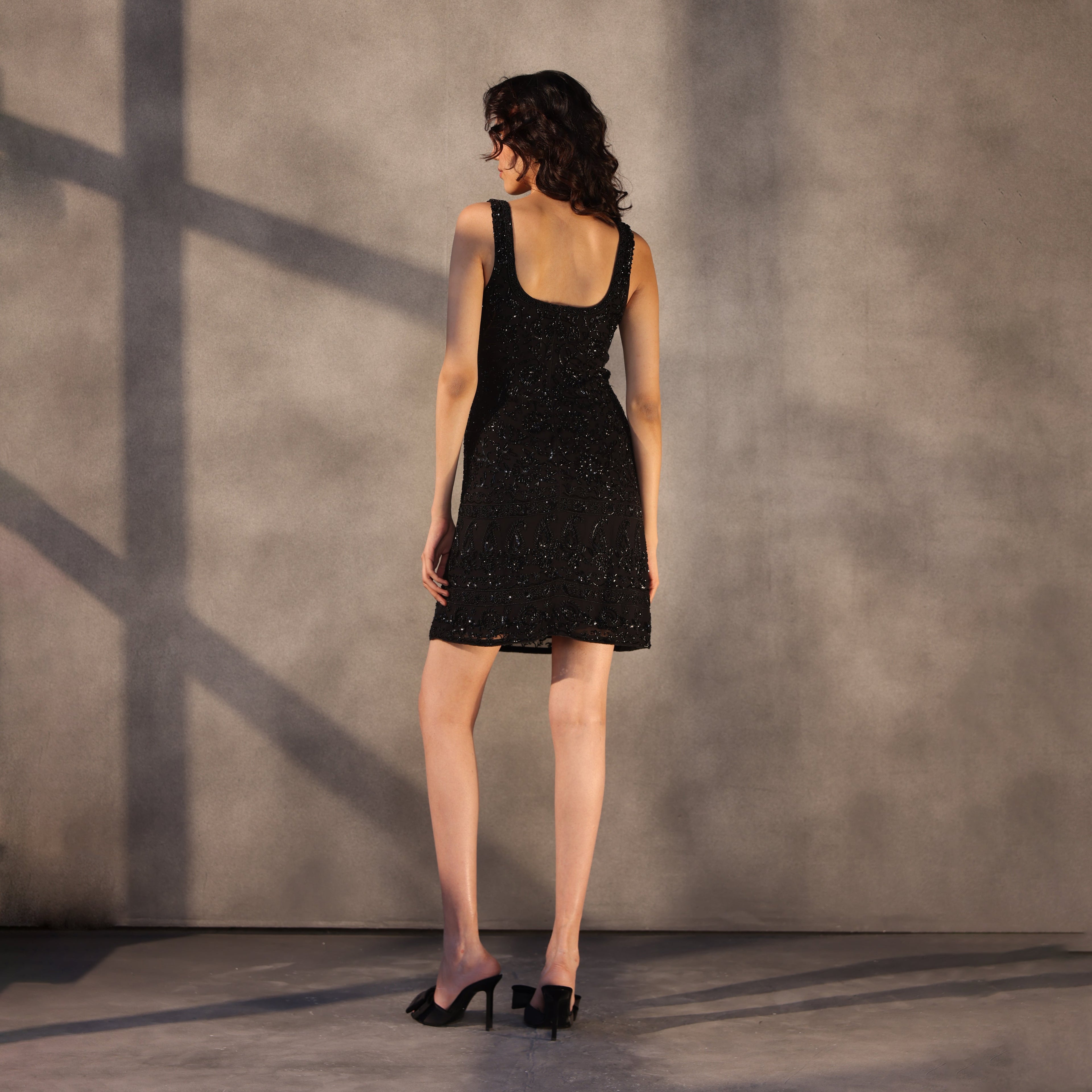 Midnight Sonnet - Silk Georgette Shift Dress