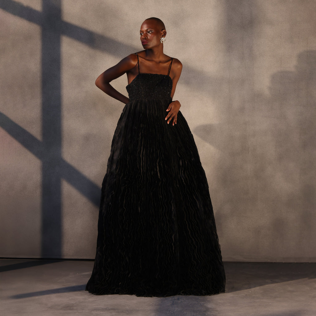 Nocturne Whispers – Tree Trunk Corset Gown