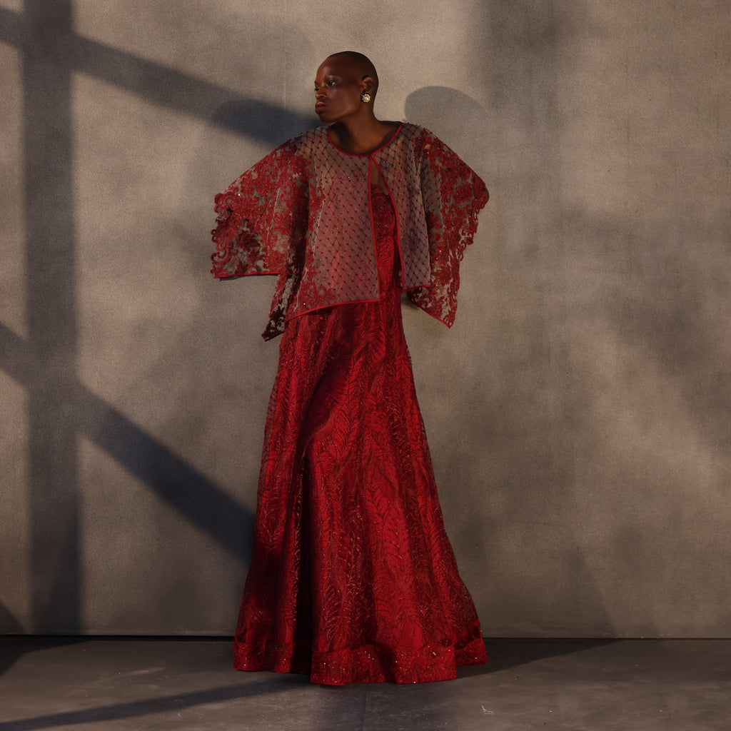 Scarlet Illusion – Ruby Lace Cape