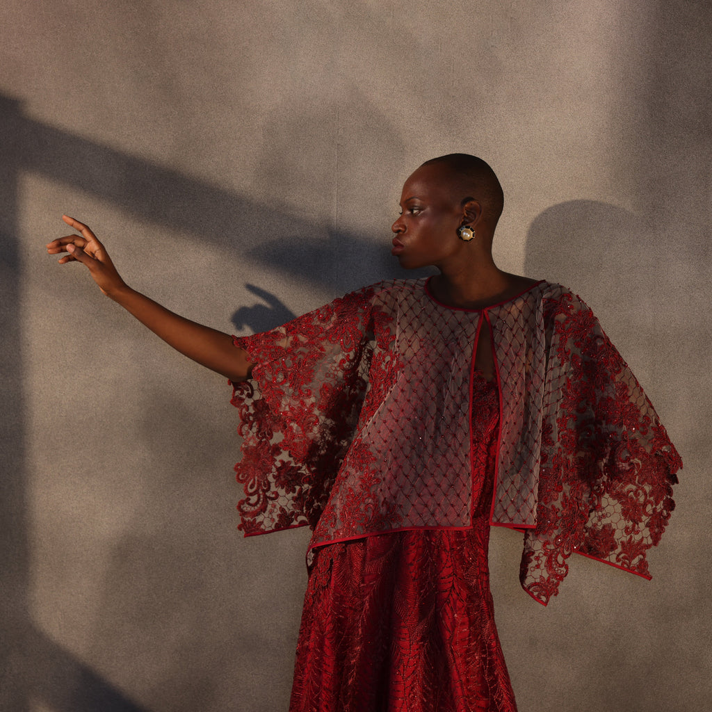 Scarlet Illusion – Ruby Lace Cape