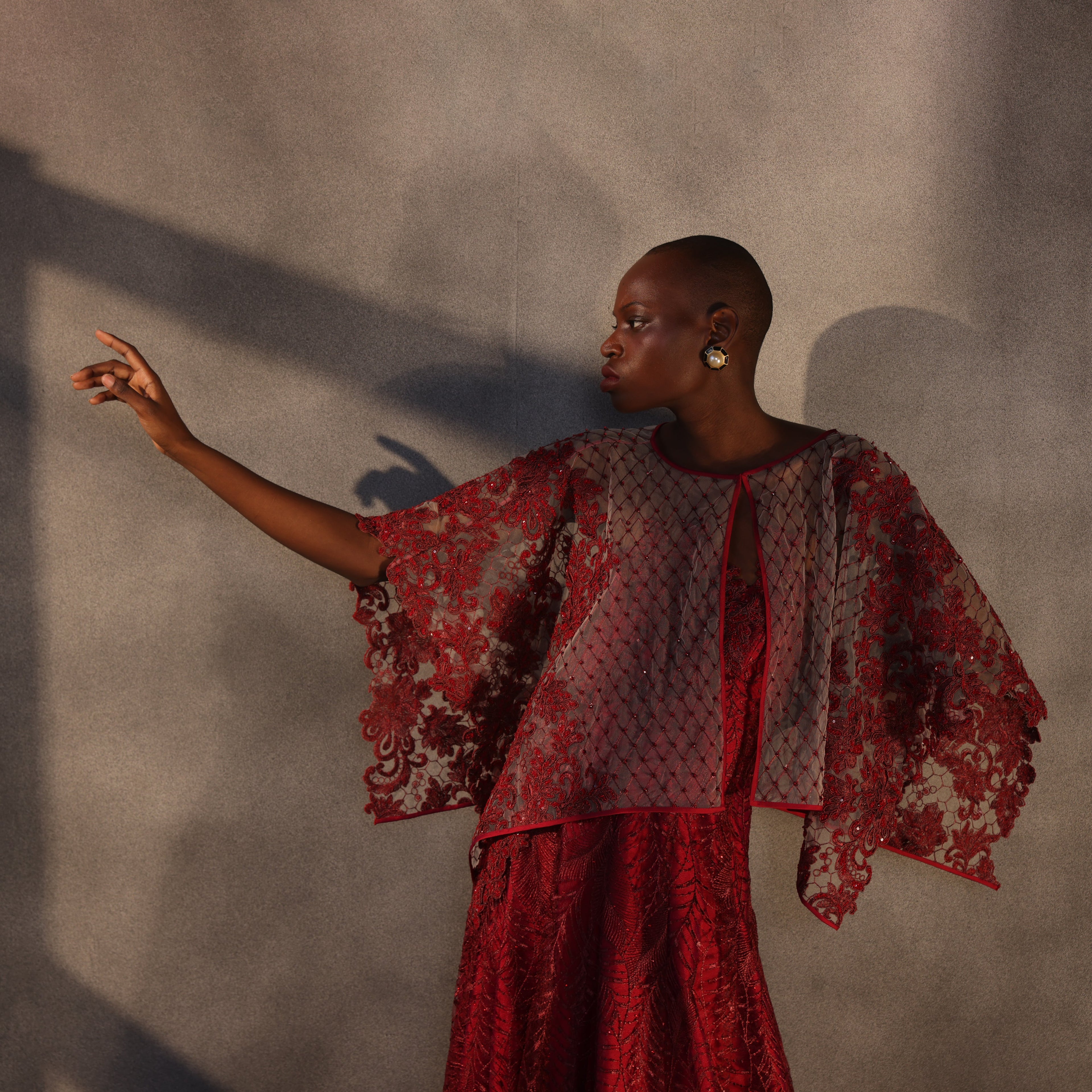 Scarlet Illusion – Ruby Lace Cape