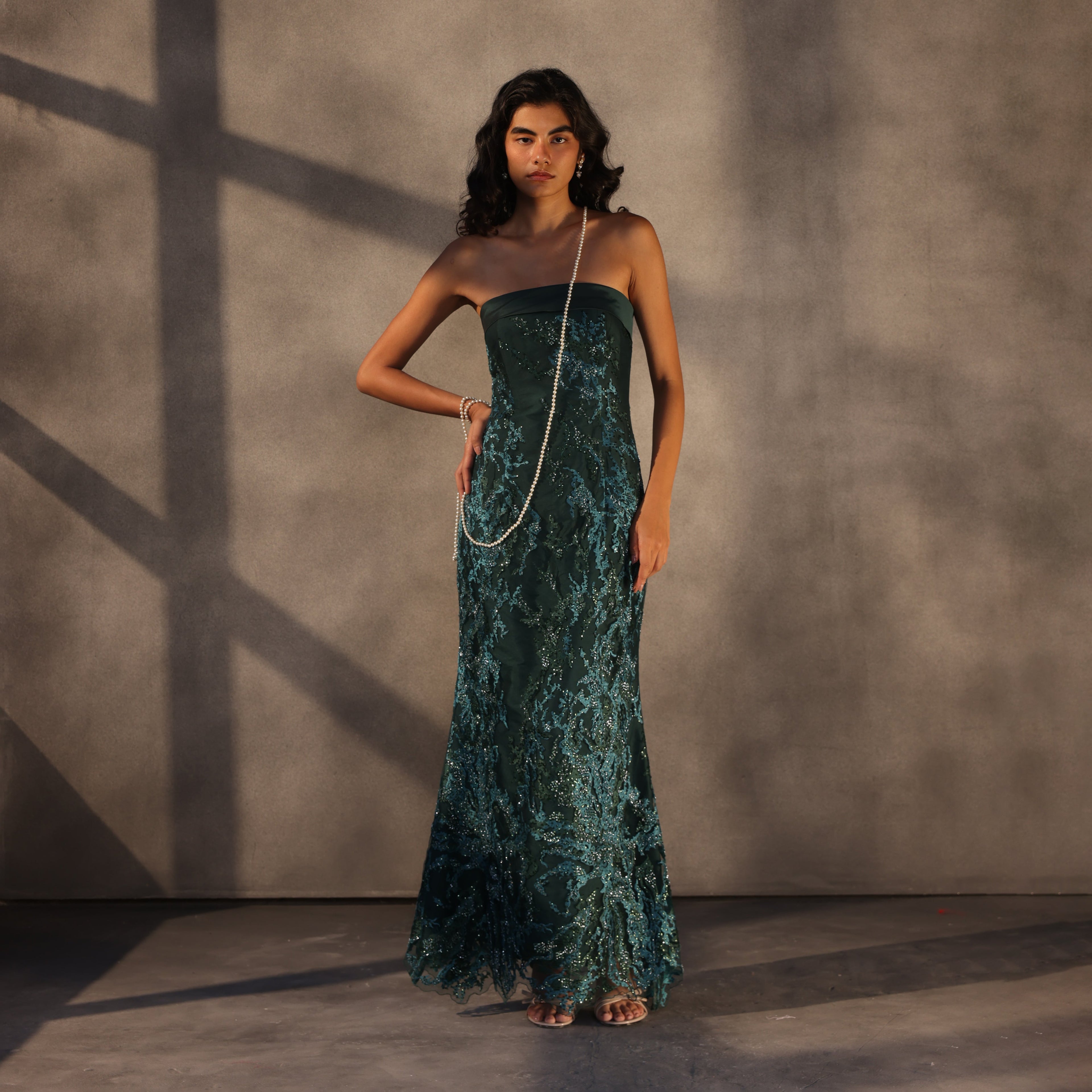 corset fishtail dress Fishtail Strapless Corset Maxi Dress in Wine
