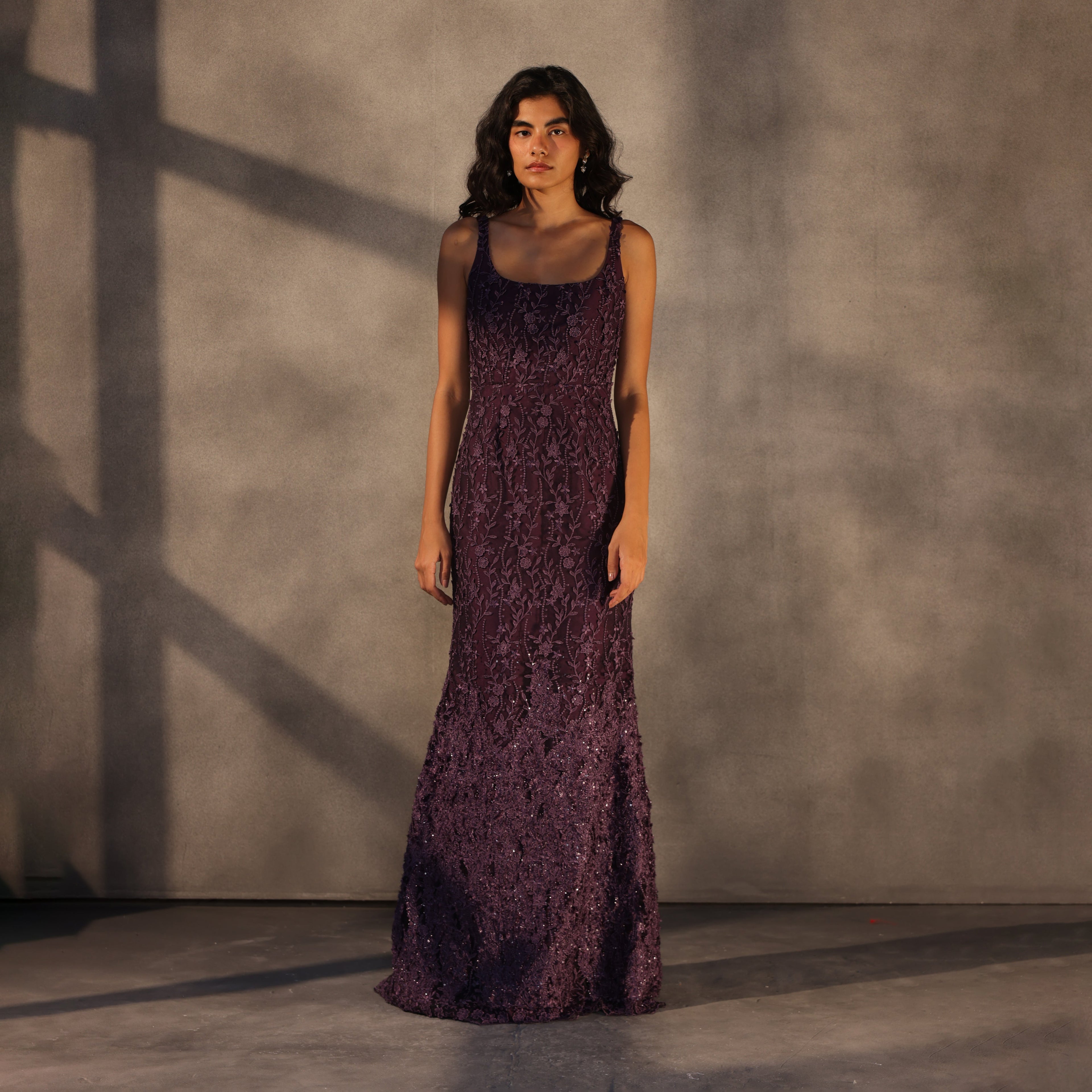 Twilight Sonata – Square Neck Fishtail Dress