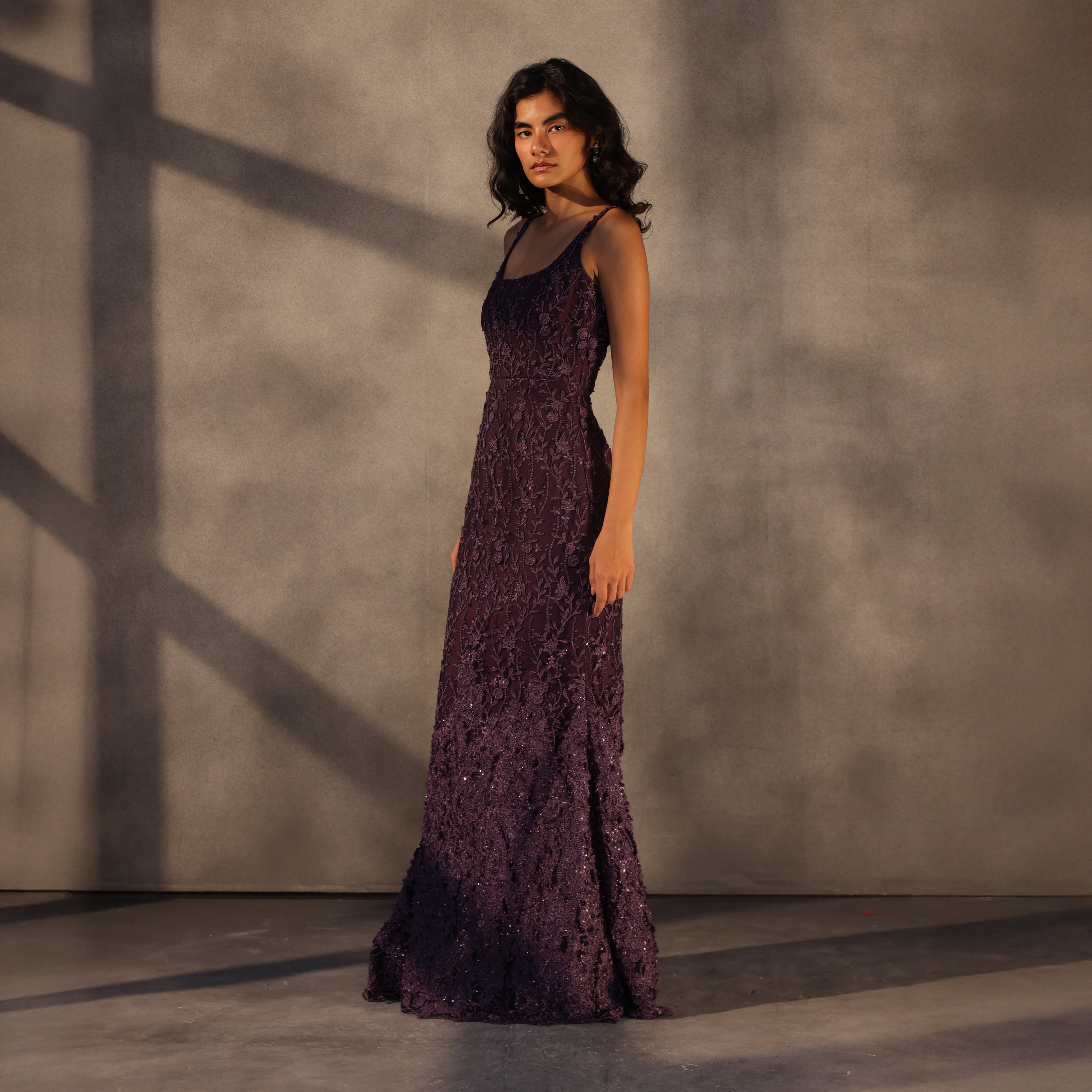 Twilight Sonata – Square Neck Fishtail Dress
