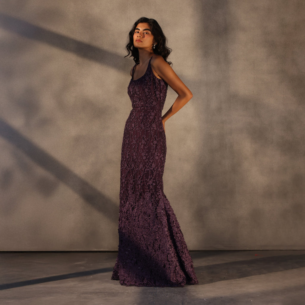 Twilight Sonata – Square Neck Fishtail Dress