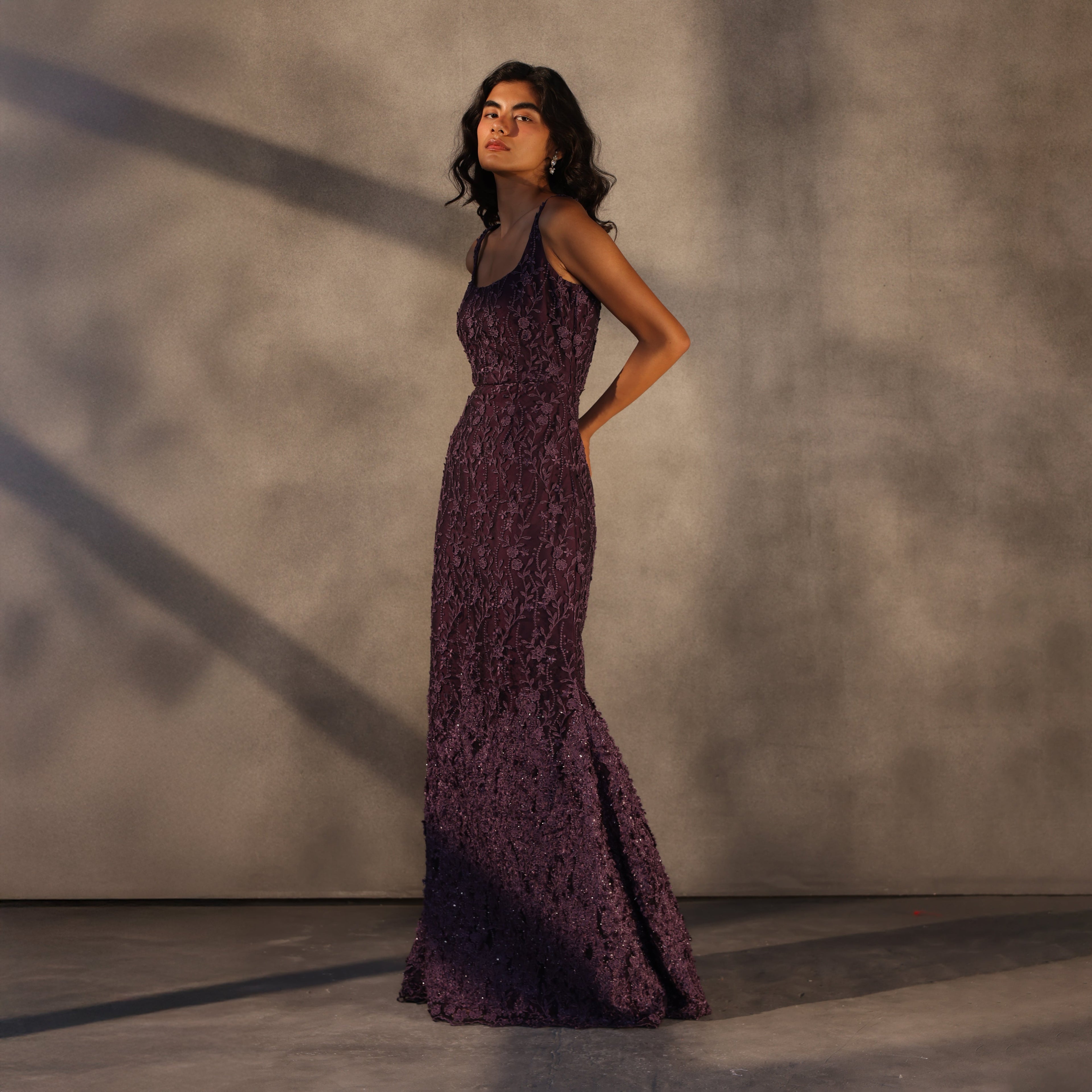 Twilight Sonata – Square Neck Fishtail Dress