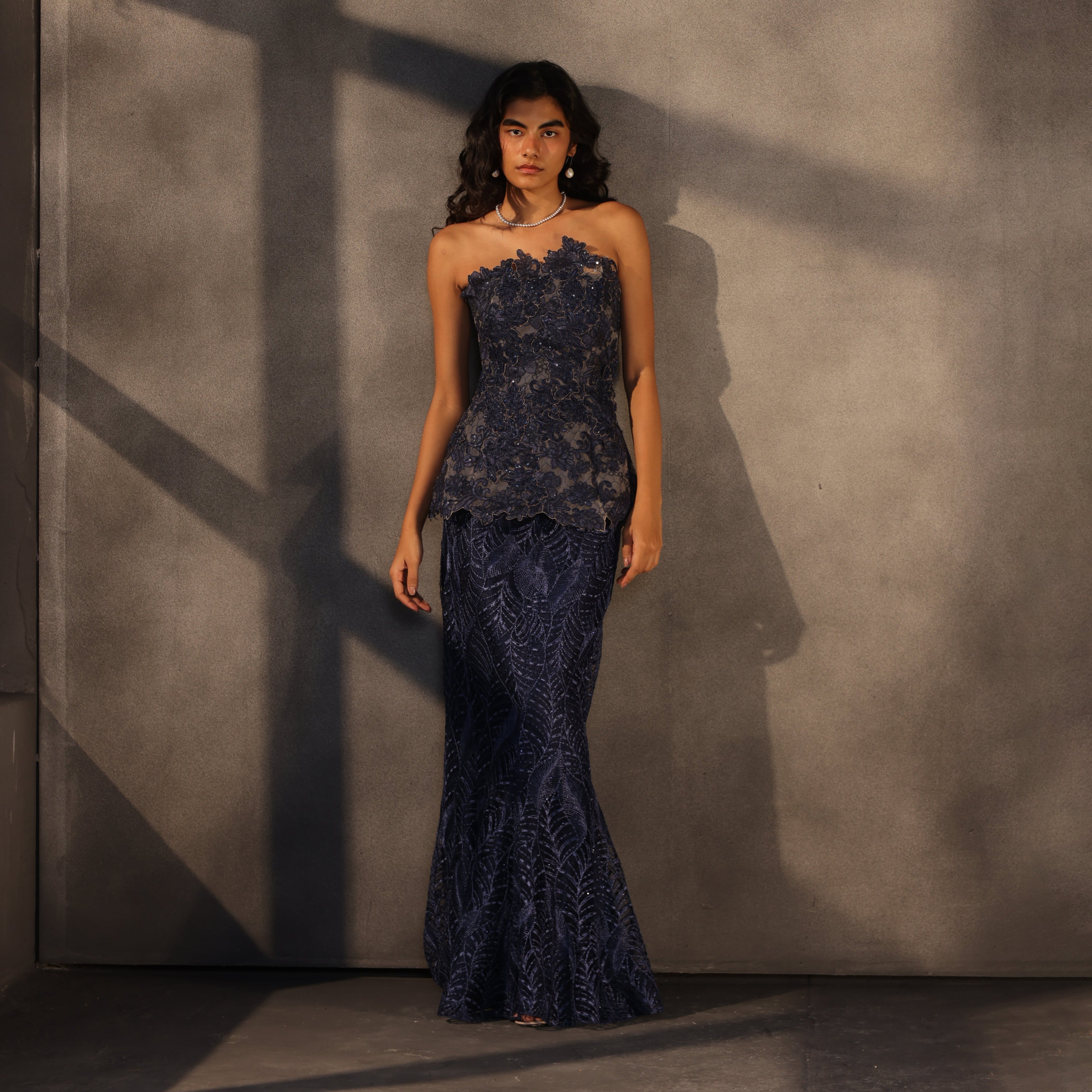 Celestial Tapestry – Sapphire Lace Corset
