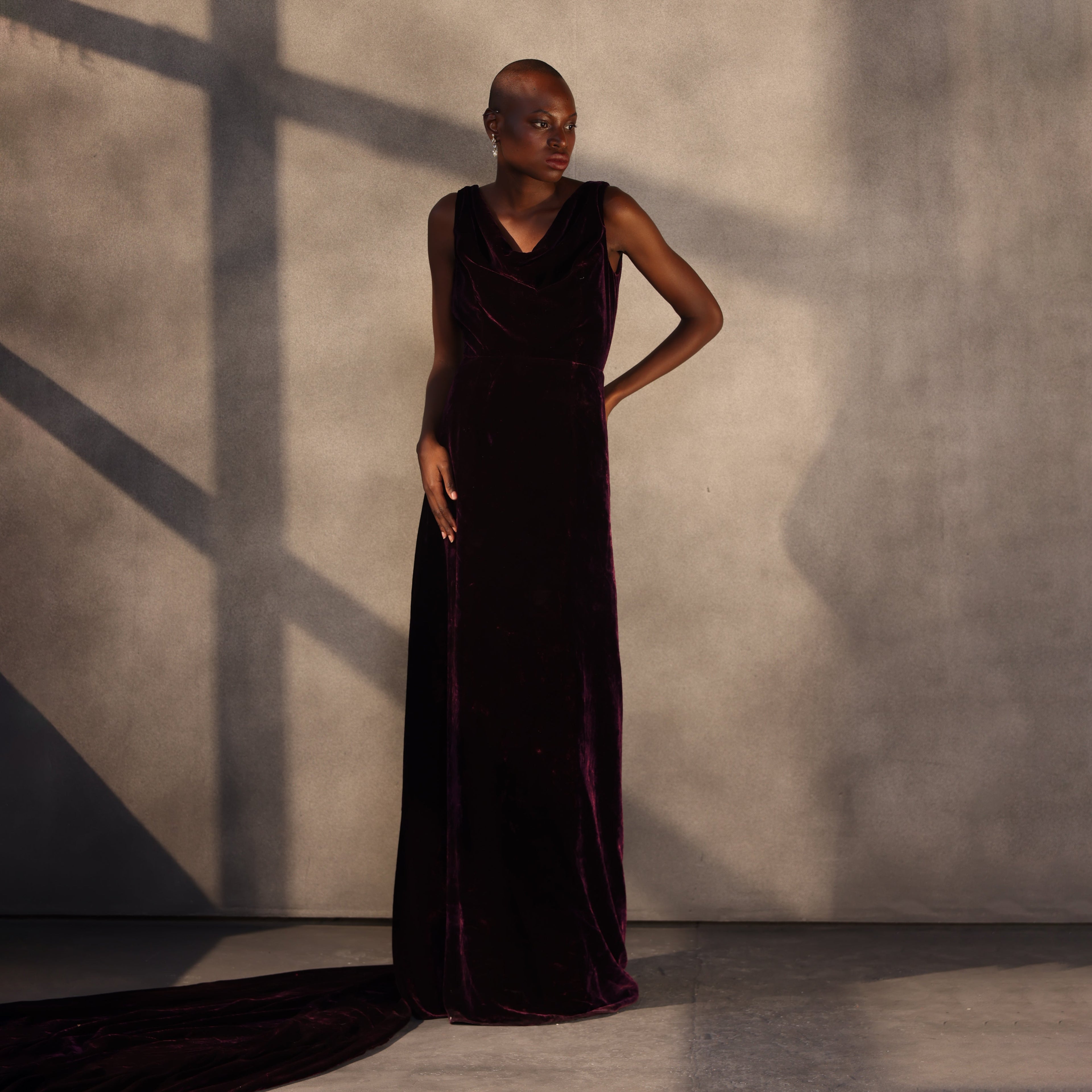 Sapphire Whisper – Velvet Corset Gown