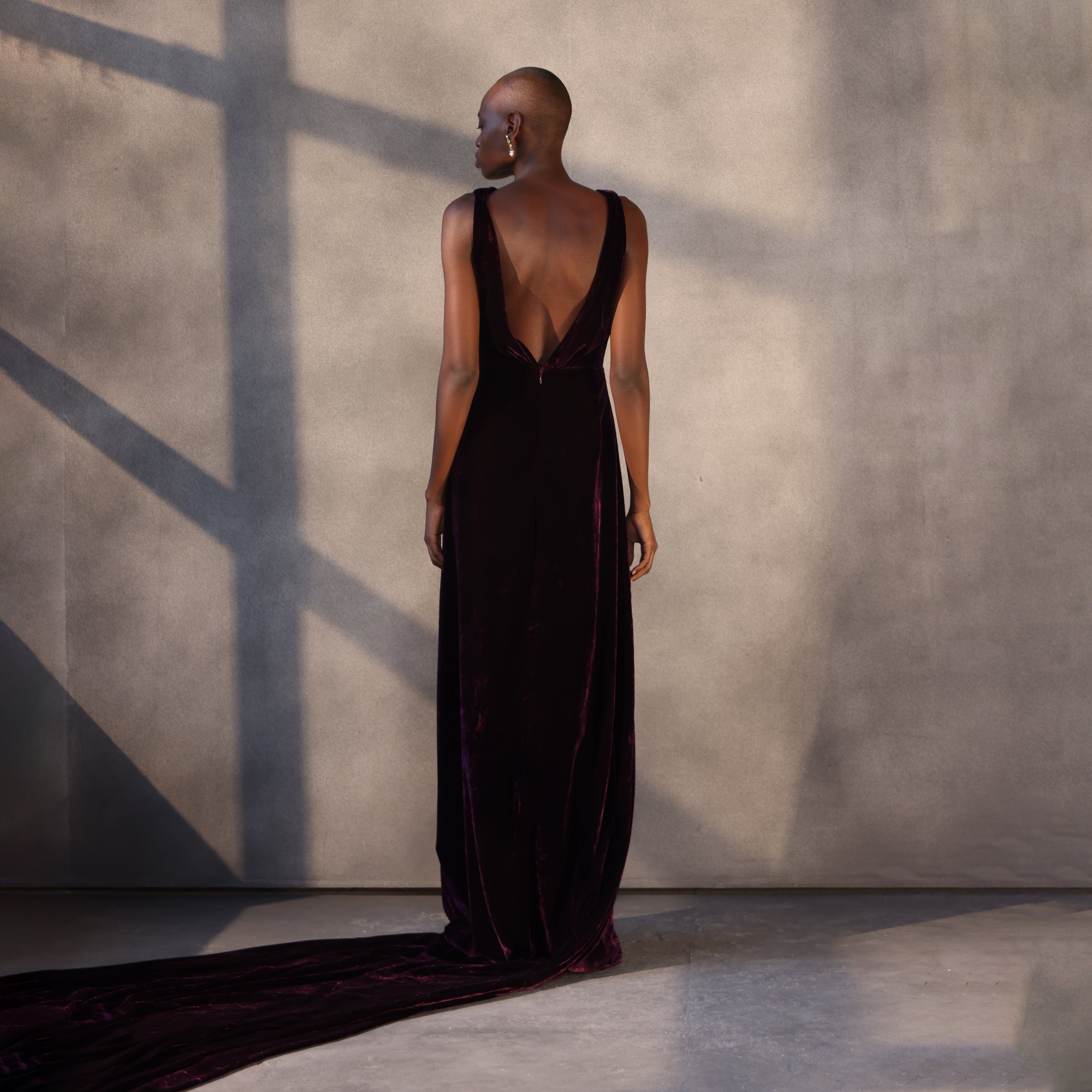 Sapphire Whisper – Velvet Corset Gown