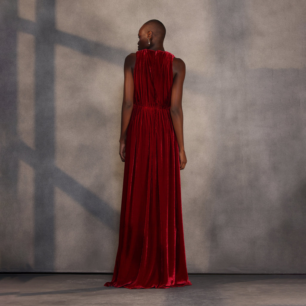 Scarlet Eclipse – Velvet Plunge Gown