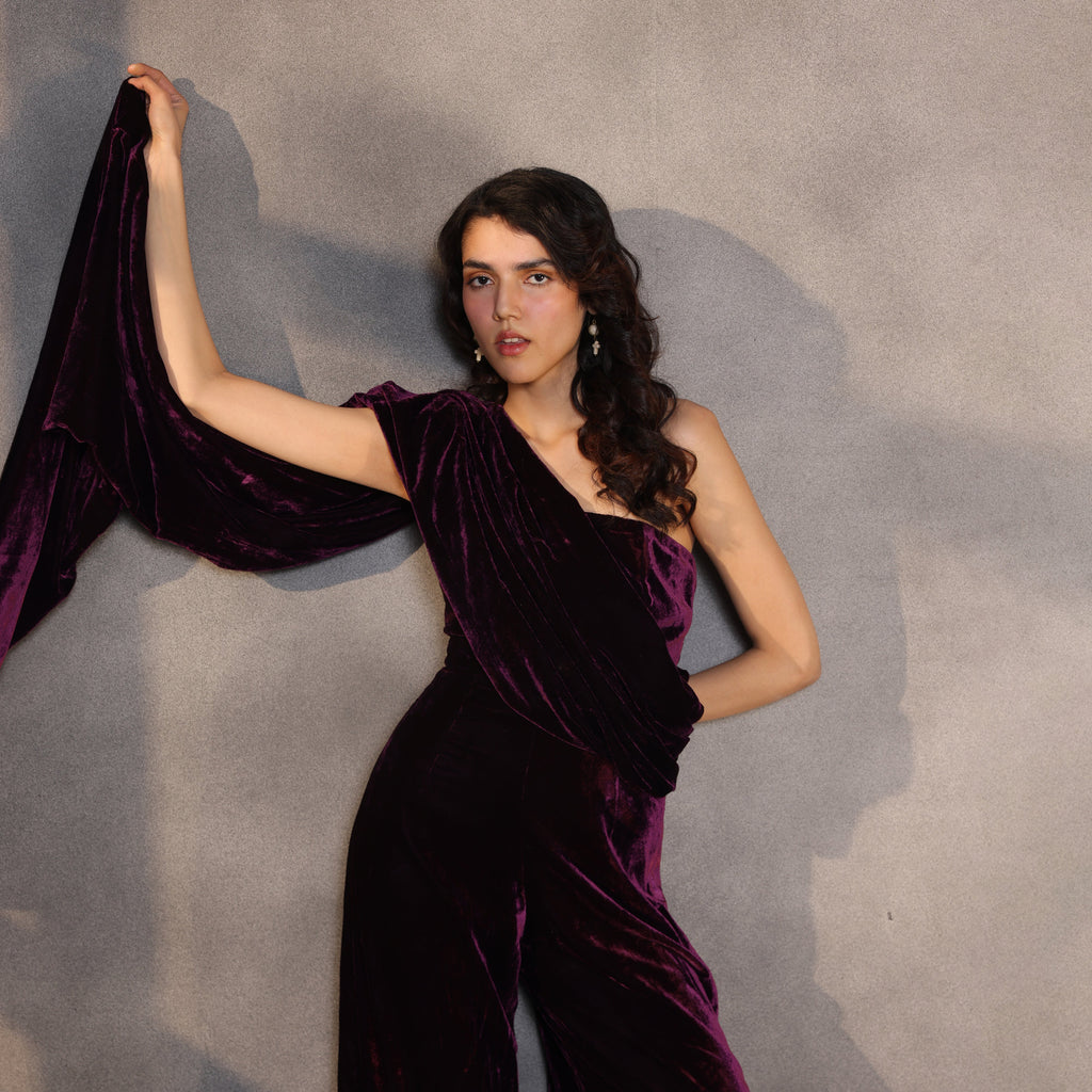 Sapphire Eclipse – Velvet Corset Gown