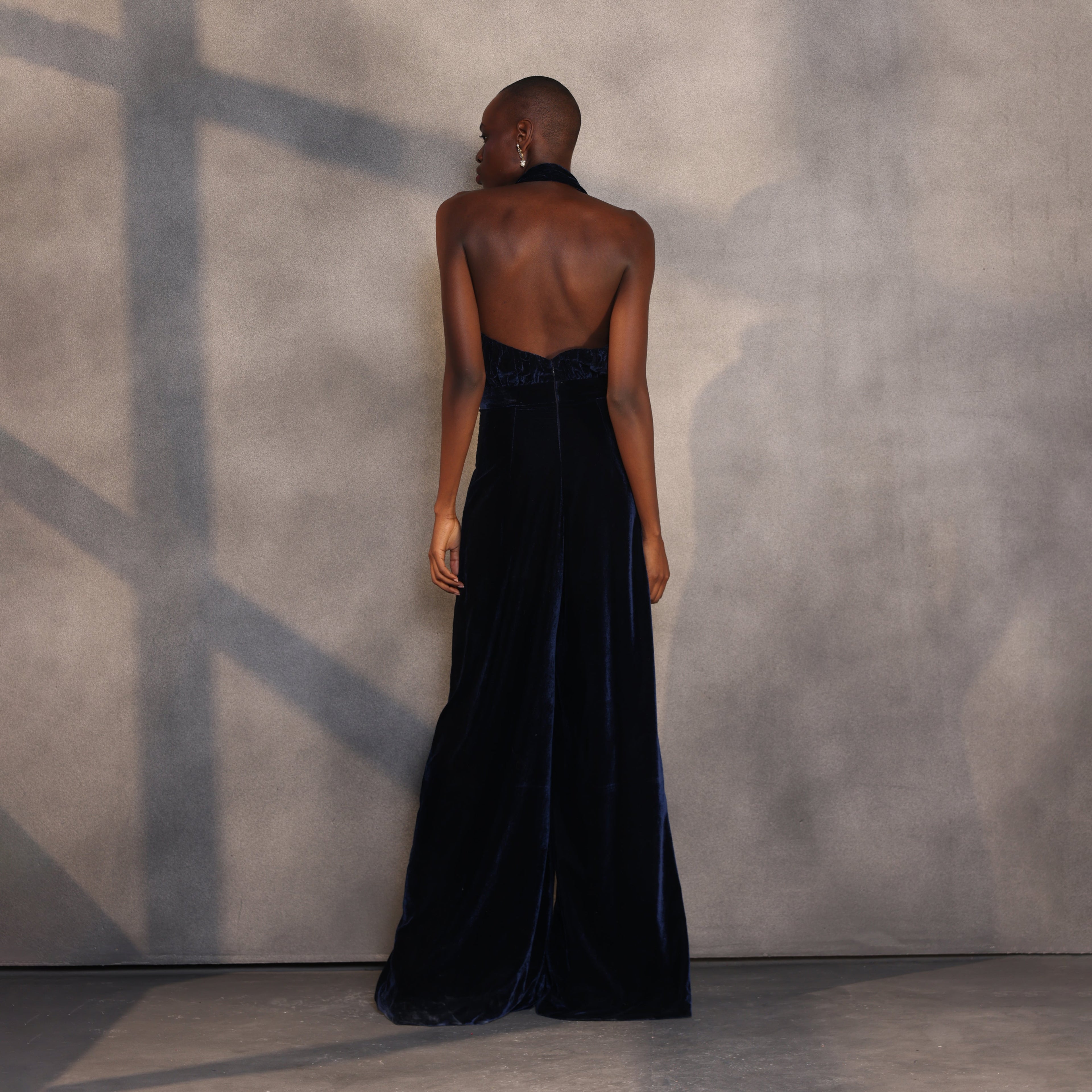 Sapphire Serenade – Draped Corset Gown