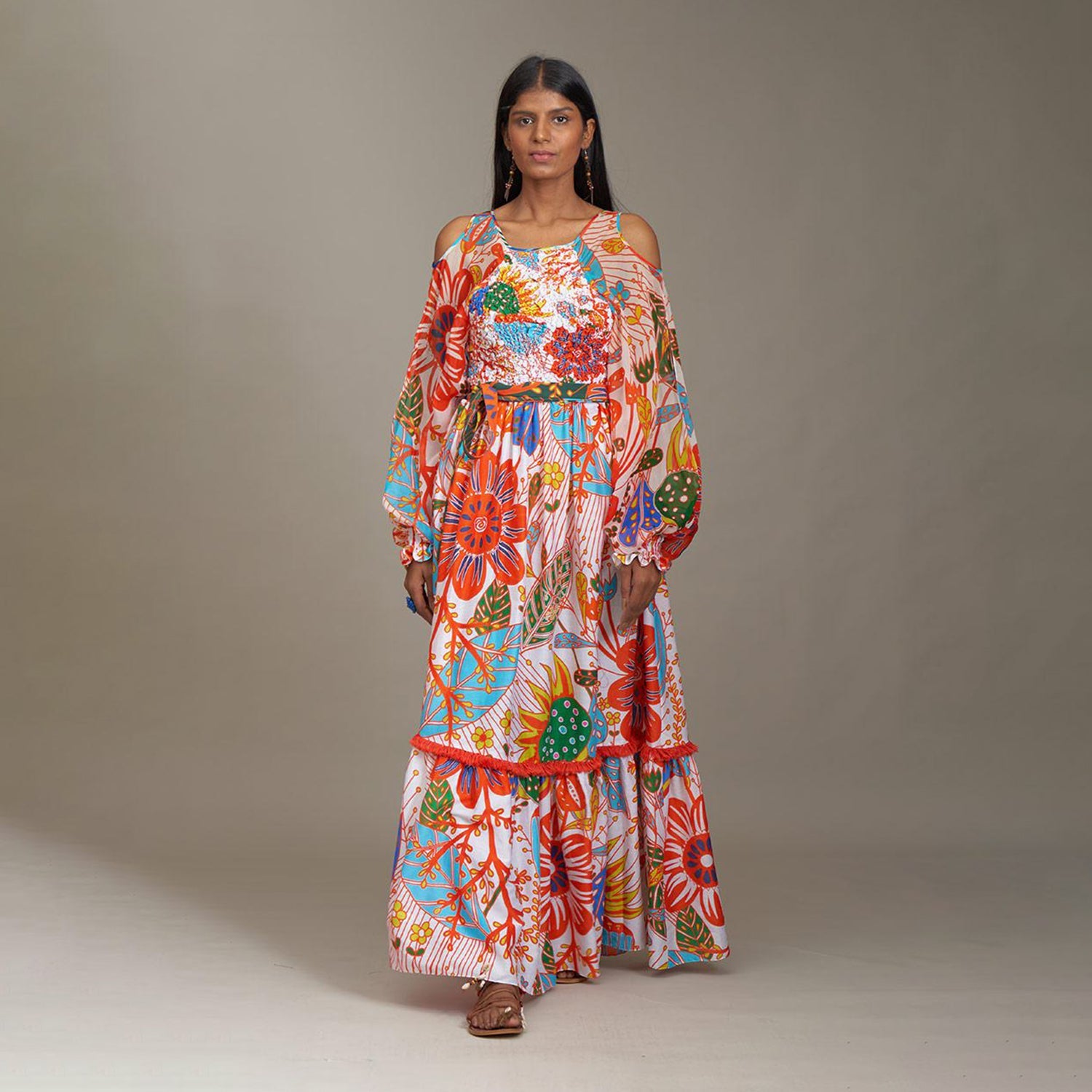 Reagan Tiered Sundress White Forest Wonderland