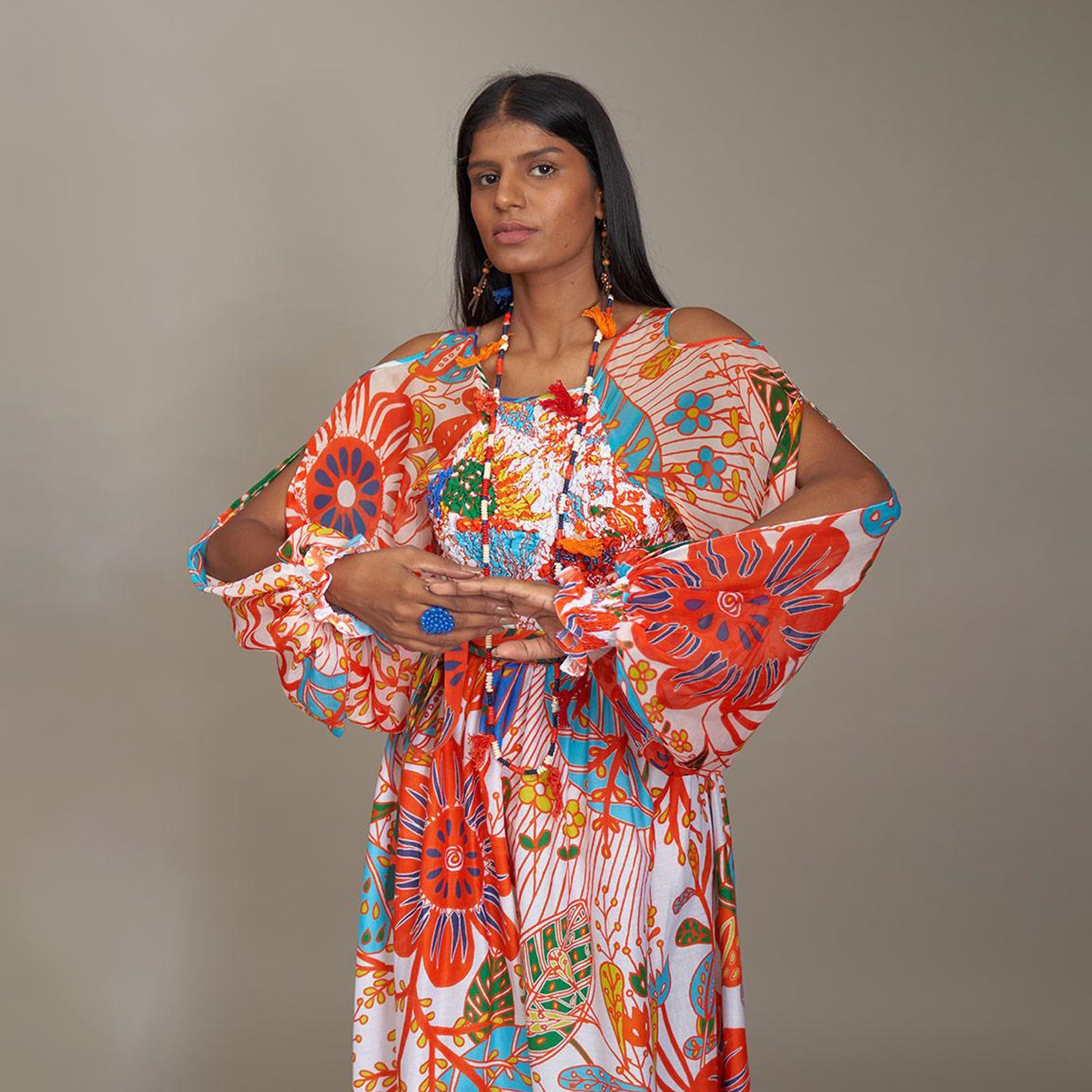 Reagan Tiered Sundress White Forest Wonderland