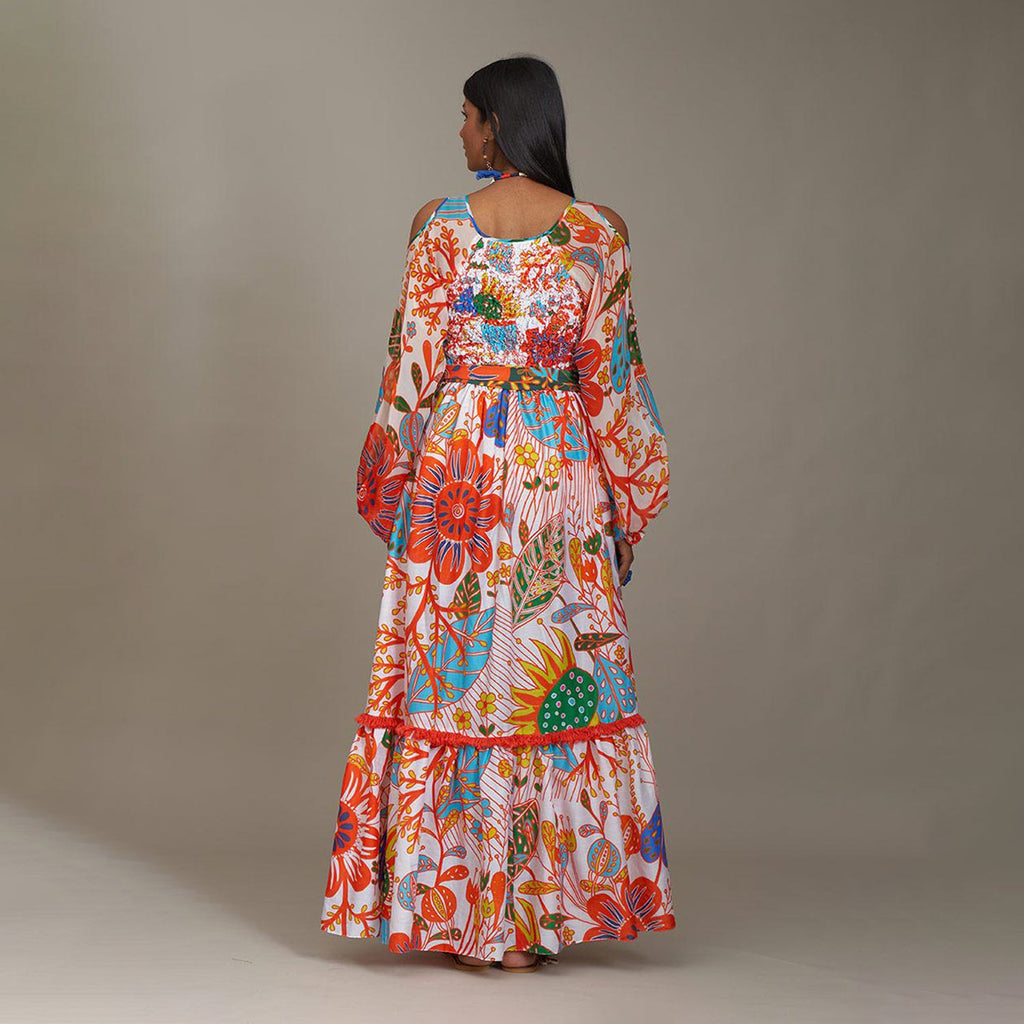 Reagan Tiered Sundress White Forest Wonderland