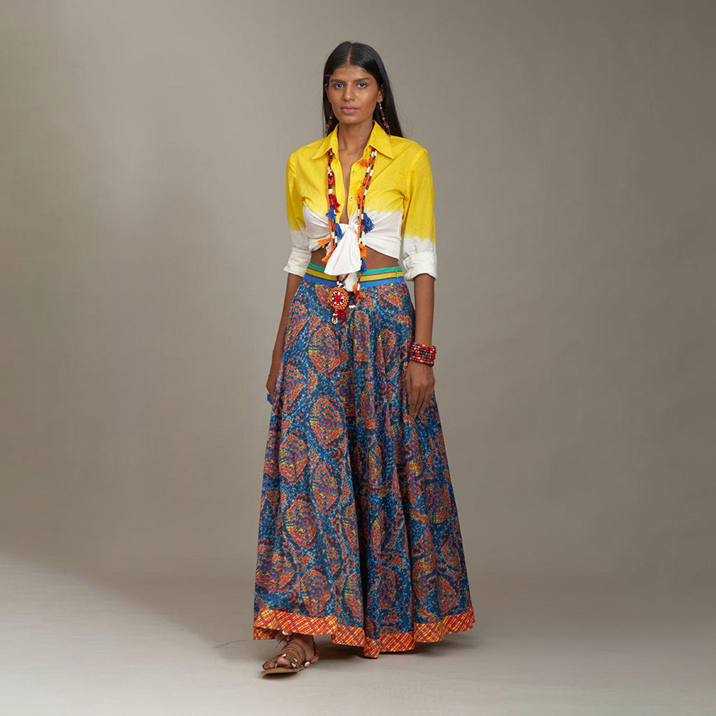 Rose Circular Skirt Shibori Multicolor