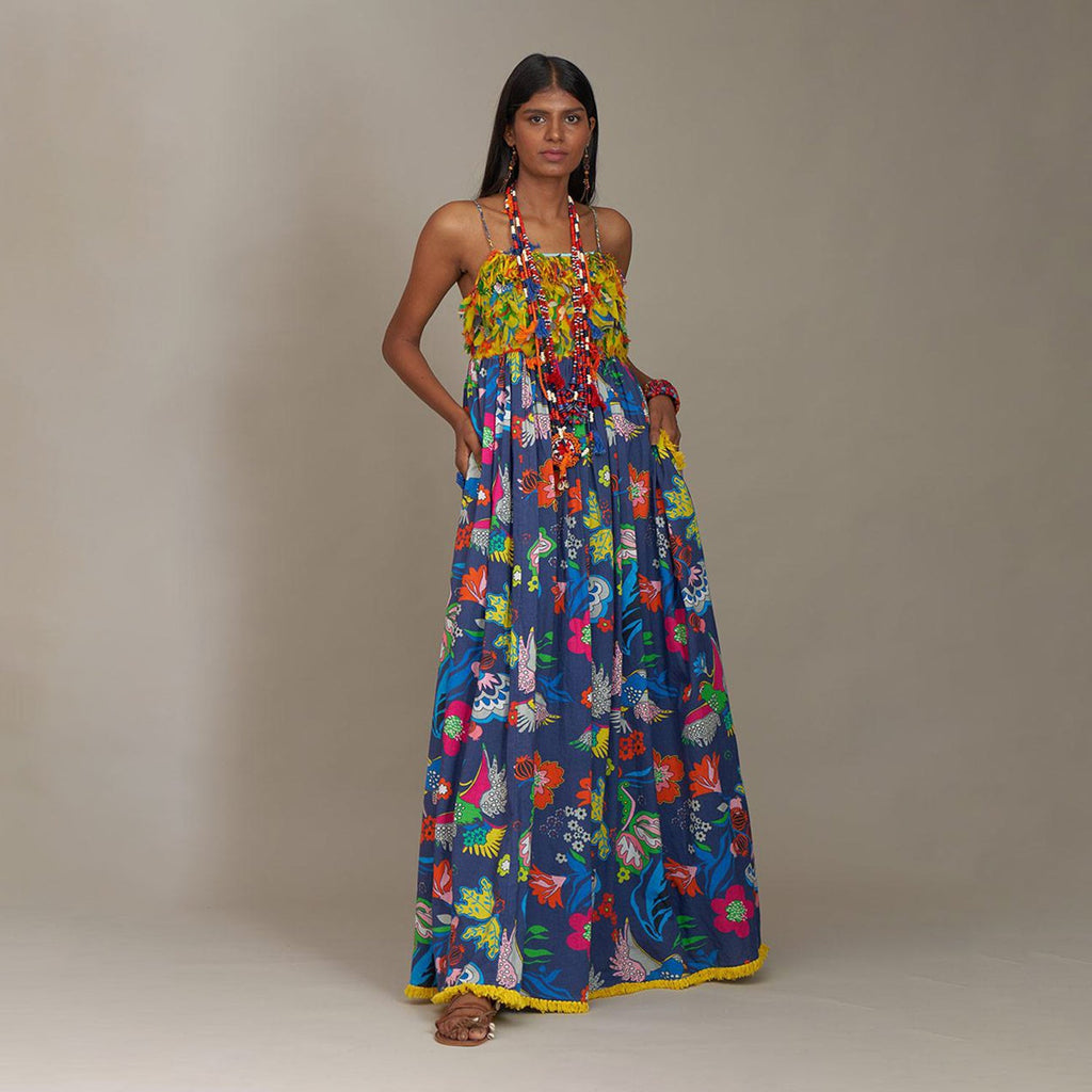 Savannah Bustier Spaghetti Dress Flying Bird