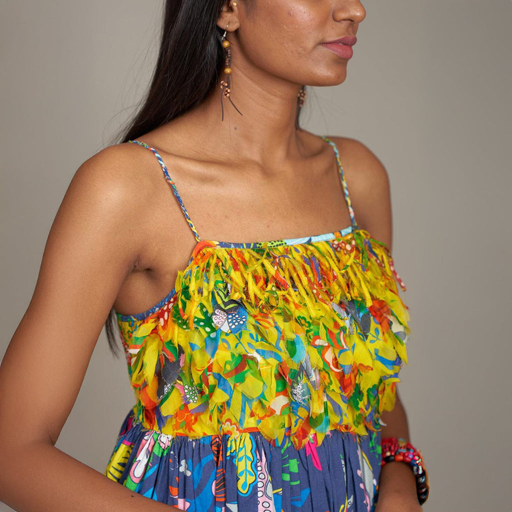 Savannah Bustier Spaghetti Dress Flying Bird