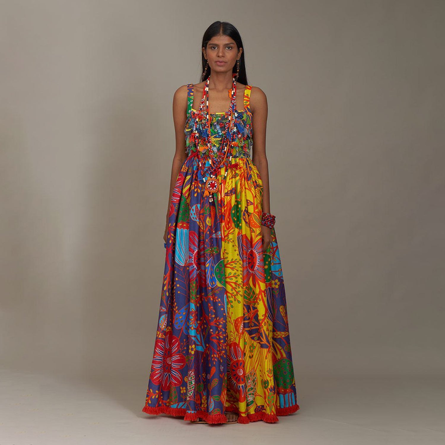 Sofia Corset Wrap Strap Dress Forest Wonderland